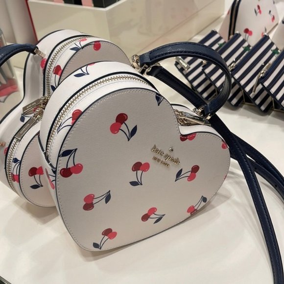 Kate Spade Love Shack Cherry Heart Crossbody Cream Multi - Picture 13 of 16